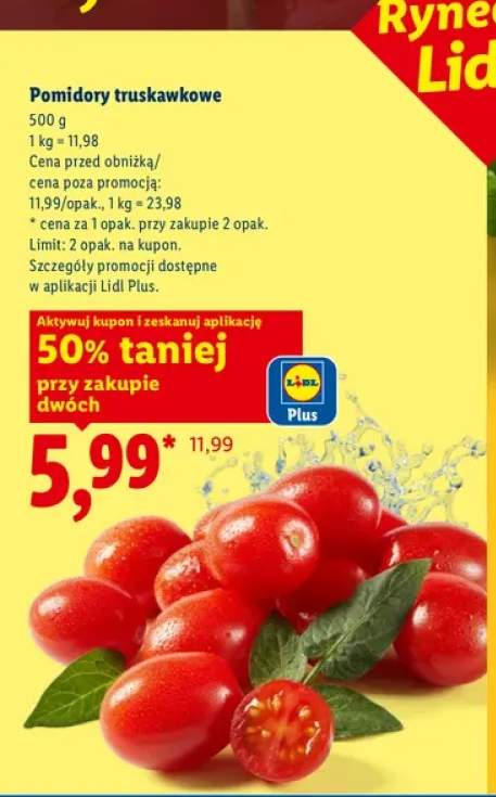 Pomidory truskawkowe Ryneczek Lidla