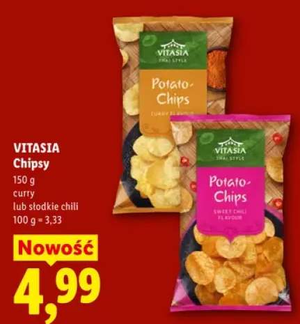 Chipsy ziemniaczane Vitasia o smaku słodkiego chili +1 wariant