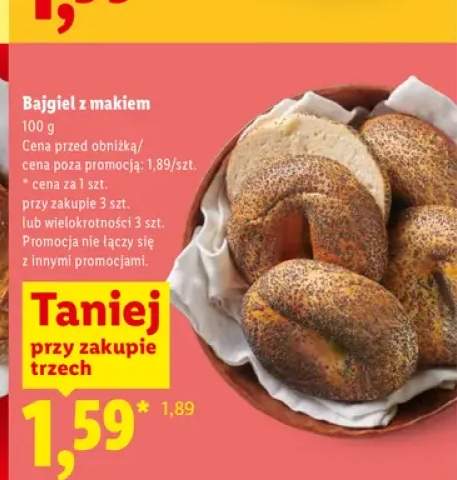 Bajgiel z makiem Piekarnia Lidla