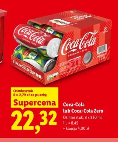 Napój gazowany Coca-Cola Zero 8-pak 330 ml +1 wariant