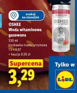 Woda witaminowa gazowana Oshee truskawka-trawa cytrynowa