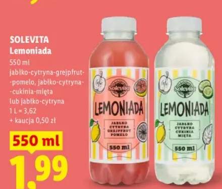 Lemoniada jabłko-cytryna-grejpfrut-pomelo Solevita +2 warianty