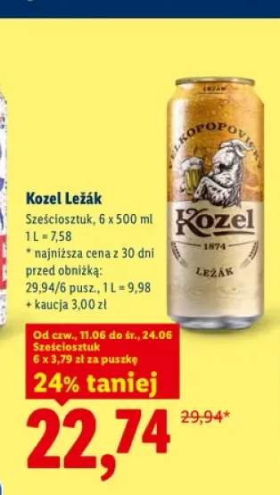 Piwo Kozel Ležák 6-pak 500 ml