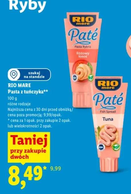 Pasta rybna Rio Mare Paté Różowy łosoś +1 wariant