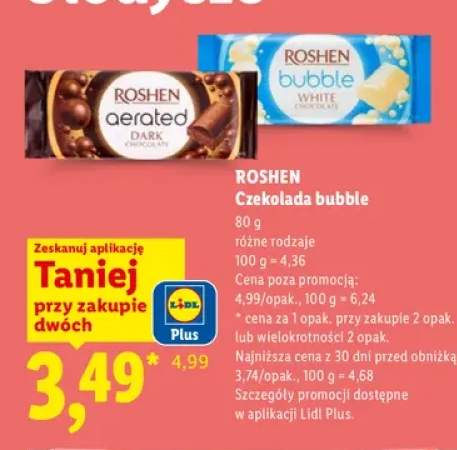 Czekolada ciemna napowietrzana Roshen bubble +1 wariant