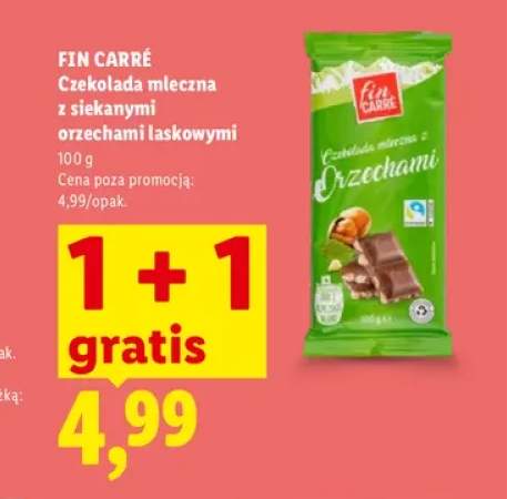Czekolada mleczna z siekanymi orzechami laskowymi Fin Carré