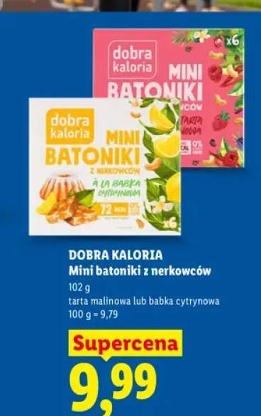 Mini batoniki z nerkowców tarta malinowa Dobra Kaloria +1 wariant