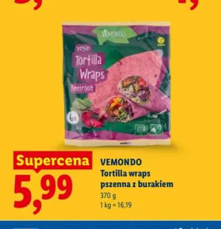 Tortilla wraps pszenna z burakiem Vemondo 6-pak
