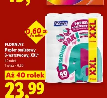 Papier toaletowy Floralys 3-warstwowy XXL