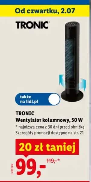 Wentylator kolumnowy TRONIC 50W