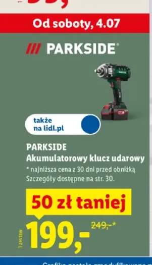 Akumulatorowy klucz udarowy PARKSIDE