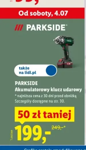 Akumulatorowy klucz udarowy PARKSIDE