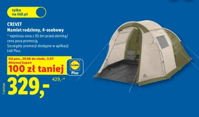 Namiot rodzinny 4-osobowy Crivit