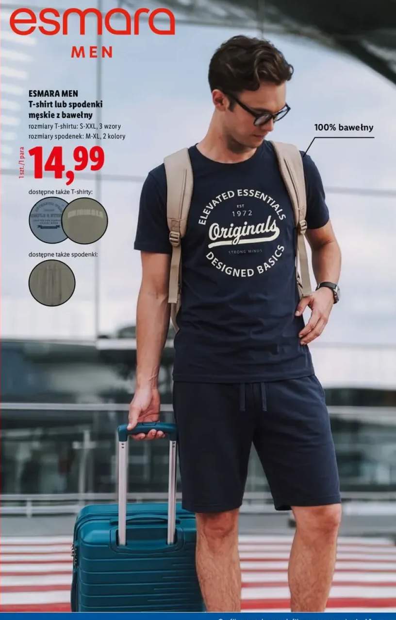T-shirt męski z bawełny Esmara Men +1 wariant