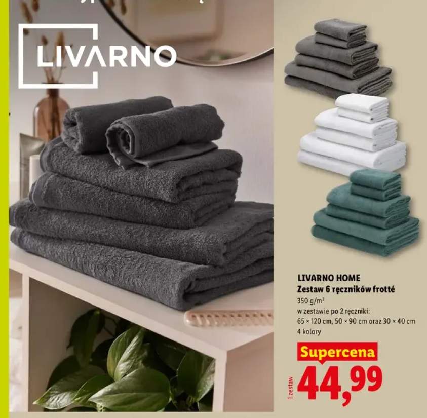 Zestaw 6 ręczników frotte Livarno Home