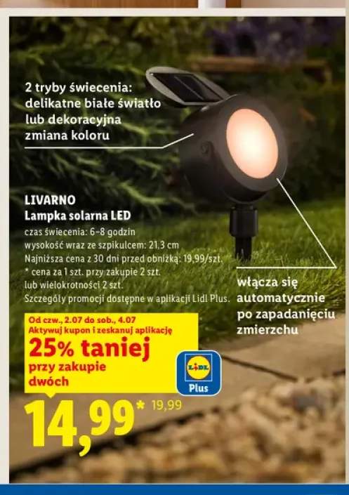 Lampka solarna LED LIVARNO