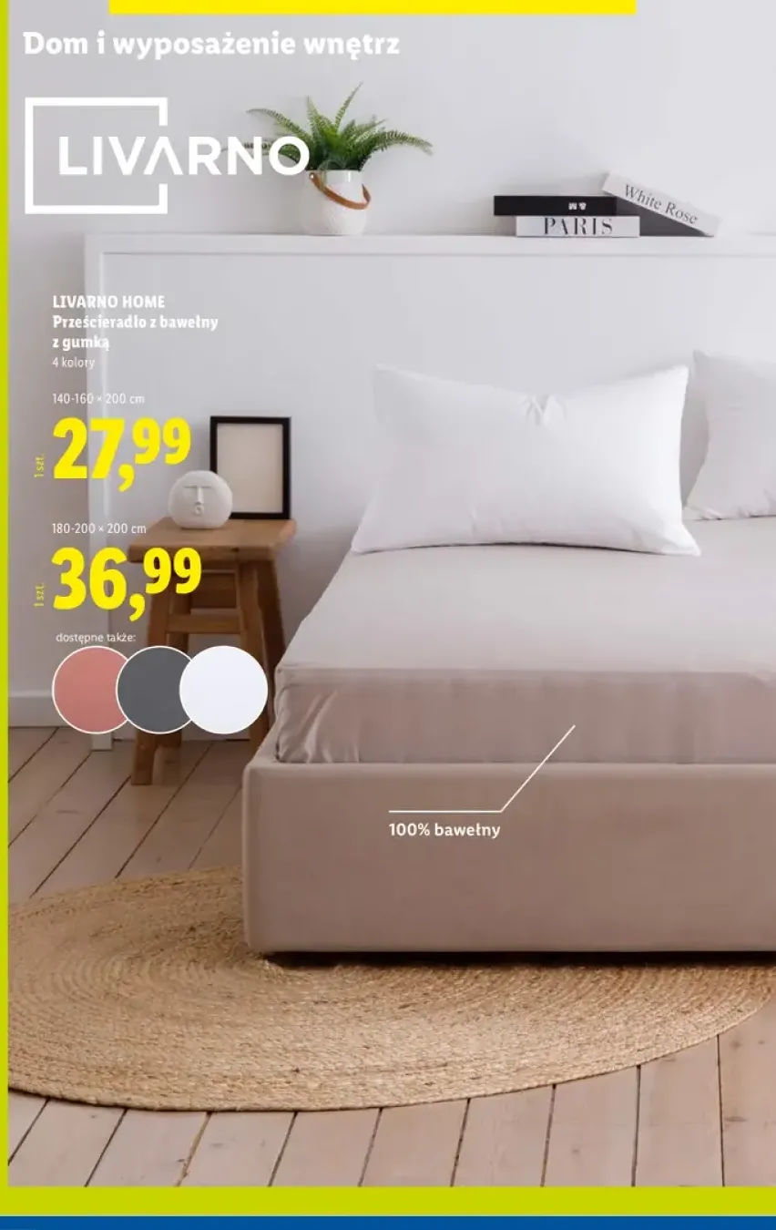 Prześcieradło z bawełny z gumką LIVARNO HOME 180-200x200 cm +1 wariant