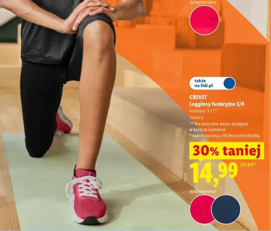 Legginsy funkcyjne 3/4 Crivit