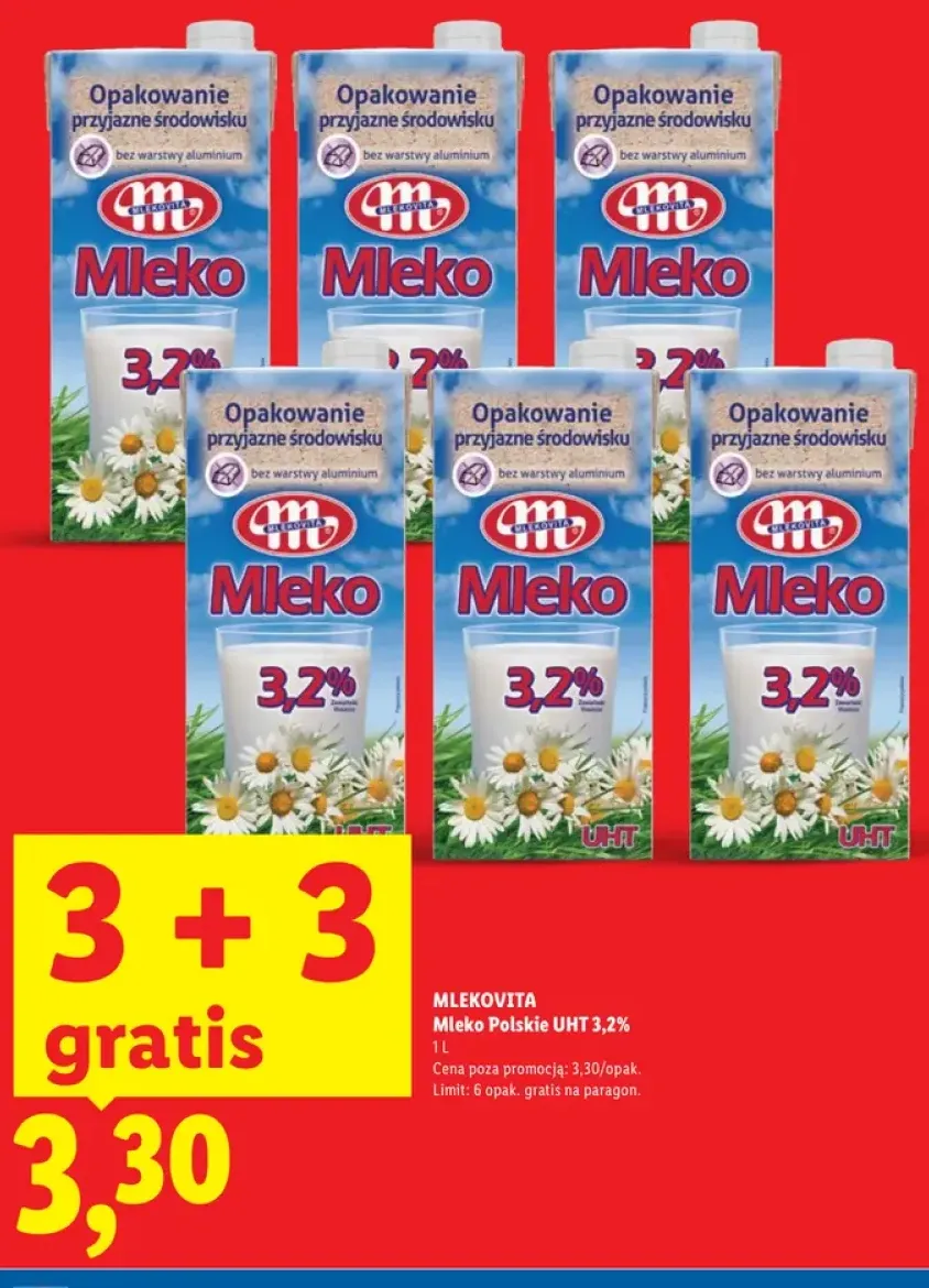 Mleko Polskie UHT 3,2% Mlekovita +1 wariant