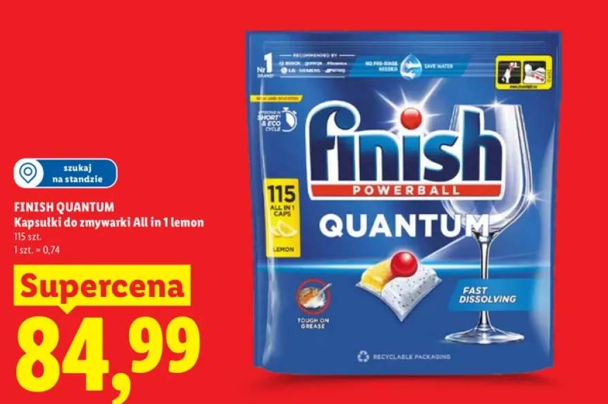 Kapsułki do zmywarki Finish Quantum All in 1 lemon