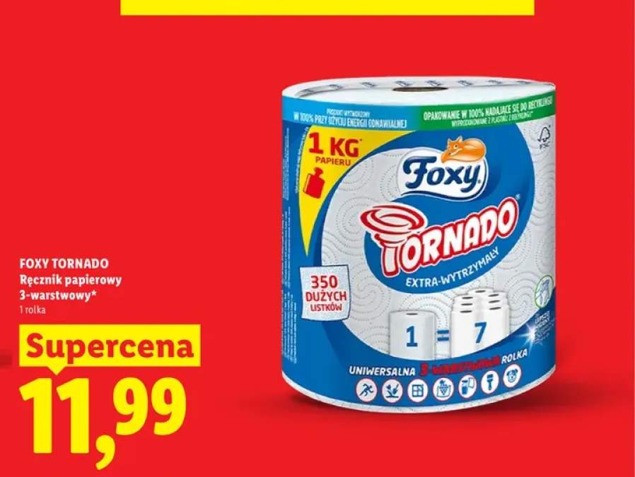Ręcznik papierowy Foxy Tornado 3-warstwowy