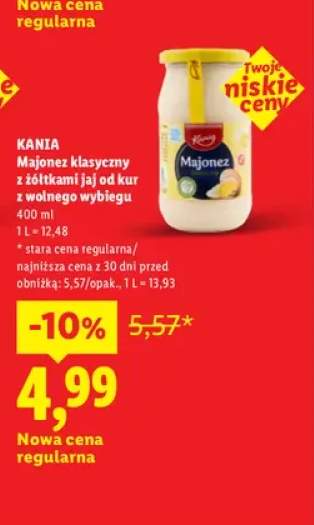 Majonez klasyczny z żółtkami jaj od kur z wolnego wybiegu Kania