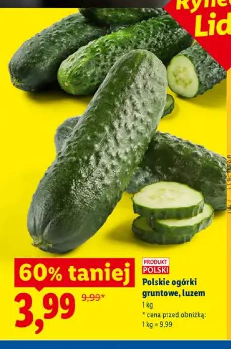 Ogórki gruntowe Ryneczek Lidla polskie