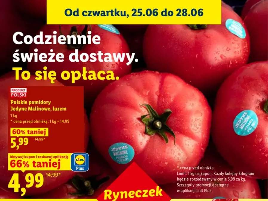 Pomidory malinowe Jedyne polskie luzem