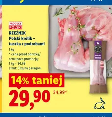 Polski królik tuszka z podrobami Rzeźnik
