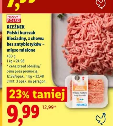 Polski kurczak Biesiadny z chowu bez antybiotyków mięso mielone Rzeźnik
