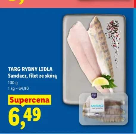 Sandacz filet ze skórą Targ Rybny Lidla