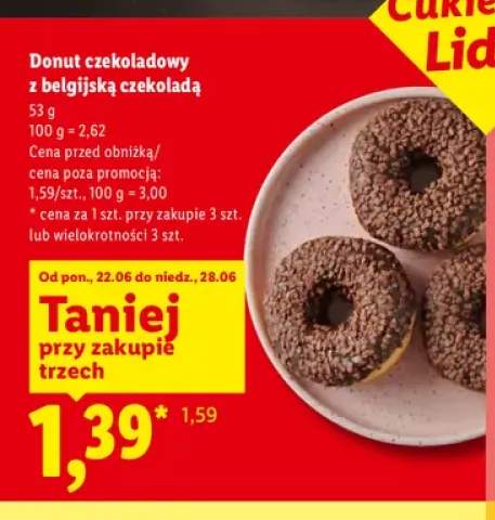 Donut czekoladowy z belgijską czekoladą Cukiernia Lidla