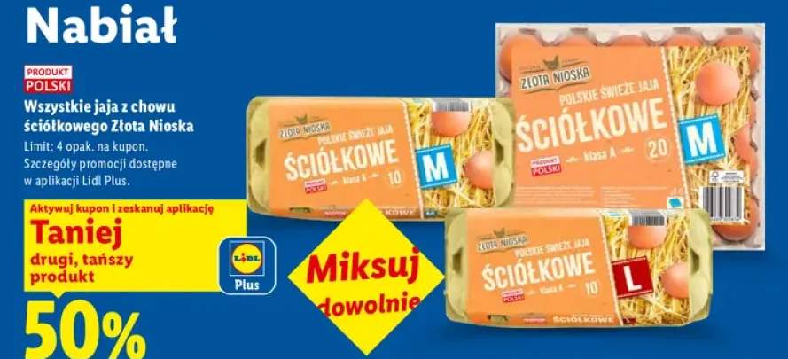 Jaja z chowu ściółkowego Złota Nioska +2 warianty