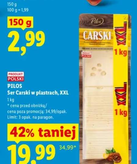Ser Carski w plastrach XXL Pilos