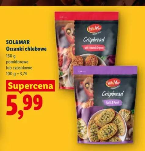 Grzanki chlebowe Sol&Mar pomidorowe +1 wariant