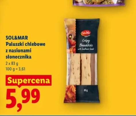Paluszki chlebowe z nasionami słonecznika Sol&Mar