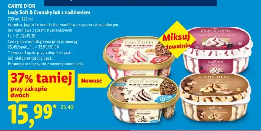 Lody tiramisu Carte D'Or +3 warianty