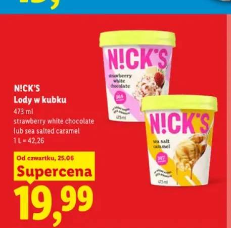 Lody strawberry white chocolate N!CK'S +1 wariant