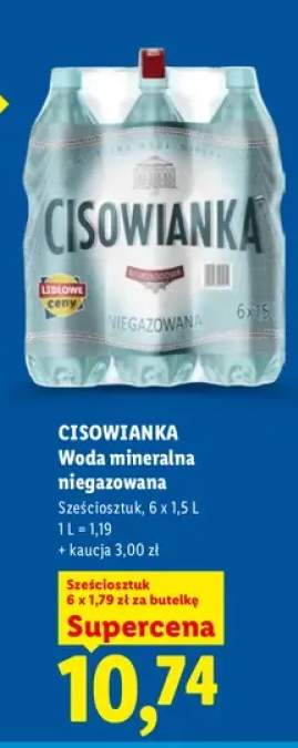 Woda mineralna niegazowana Cisowianka 6-pak