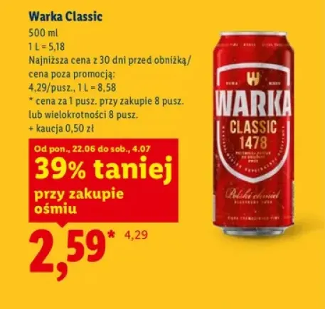 Piwo Warka Classic