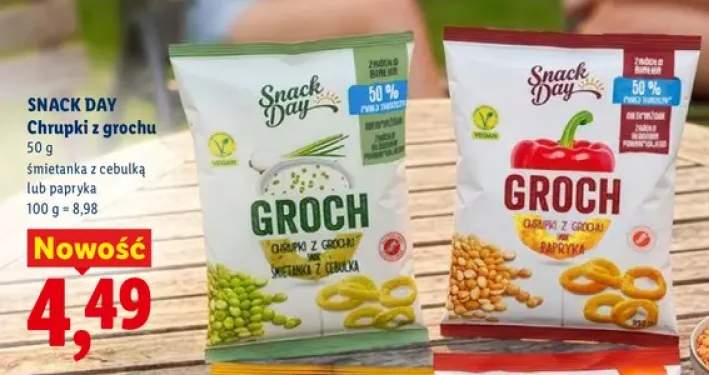 Chrupki z grochu Snack Day śmietanka z cebulką +1 wariant