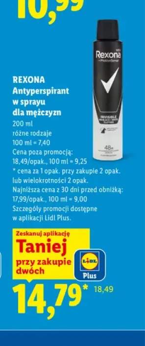 Antyperspirant w sprayu dla mężczyzn Rexona Invisible