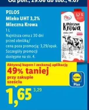 Mleko UHT 3,2% Mleczna Krowa Pilos