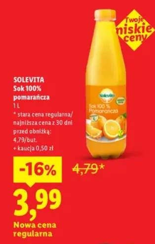 Sok 100% pomarańcza Solevita