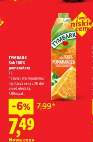 Sok 100% Tymbark pomarańcza