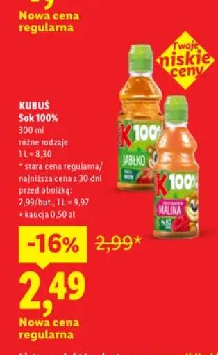 Sok 100% Kubuś jabłko +1 wariant