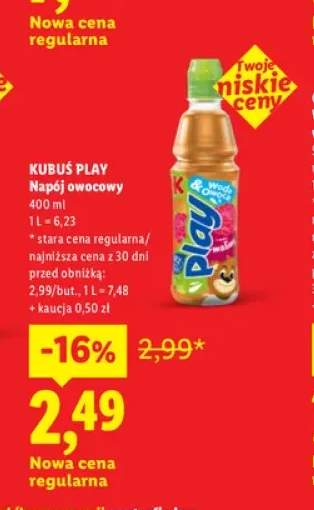Napój owocowy Kubuś Play malina