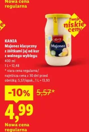 Majonez klasyczny z żółtkami jaj od kur z wolnego wybiegu Kania