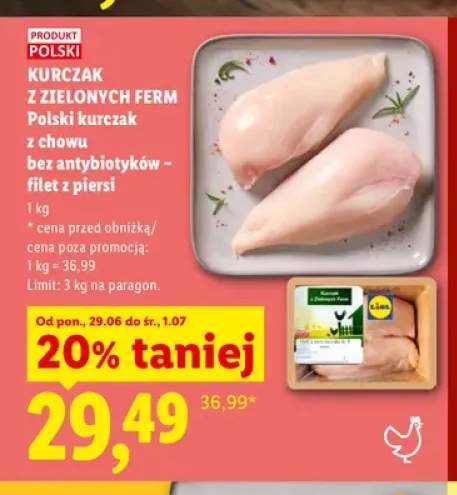 Filet z piersi kurczaka z chowu bez antybiotyków Zielonych Ferm