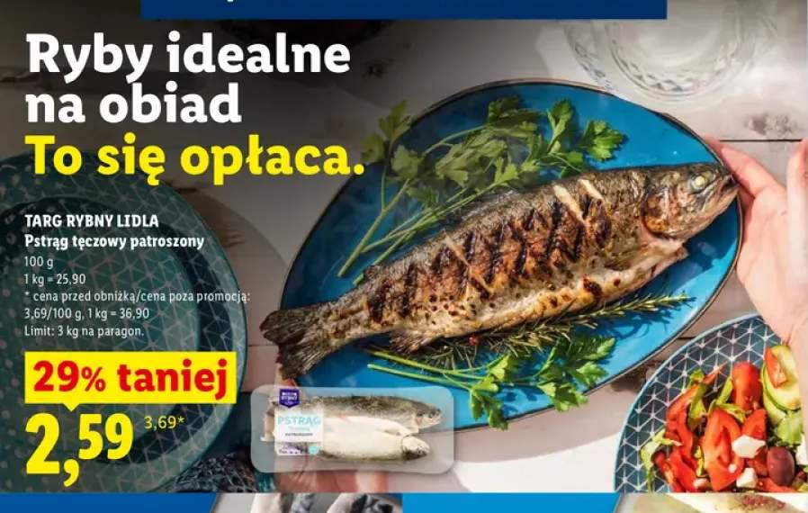 Pstrąg tęczowy patroszony Targ Rybny Lidla